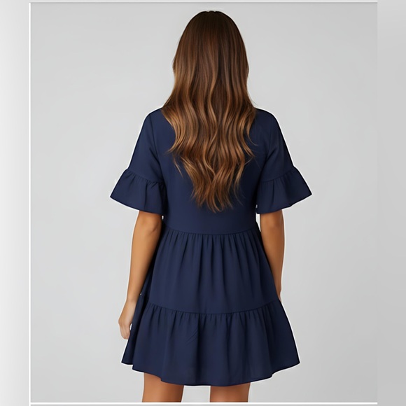 Flared Sleeve Swing Mini Dress - Picture 4 of 5